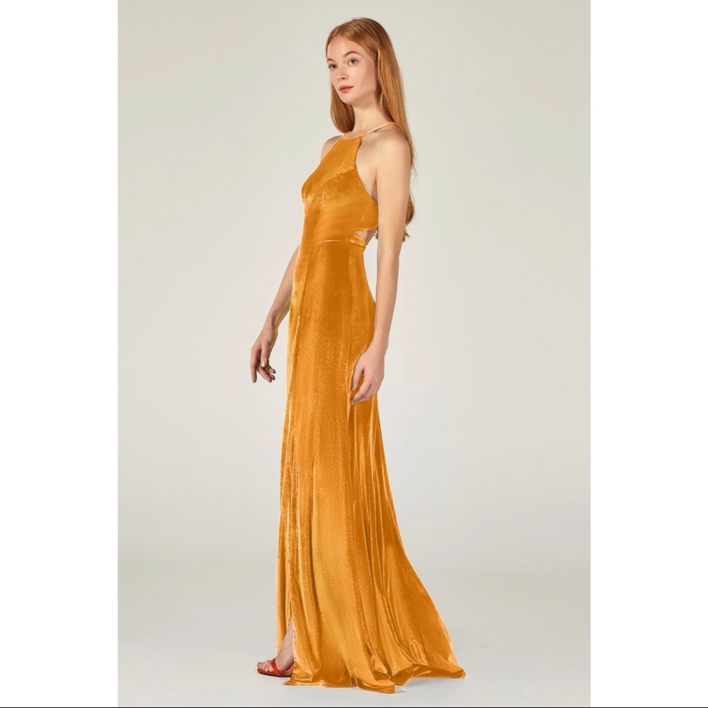 Marigold Velvet Bridesmaid Dress Size 0